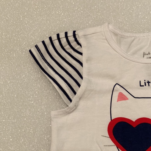 ⭐️ Host Pick!!! ⭐️ 2/$25* ❤️ NWT-First Impressions Girls Cap Sleeve Tee - 12M - Picture 2 of 7